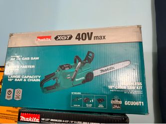 🔥 MAKITA XGT 40V MAX CHAINSAW KIT 🔥  Nueva en caja 📦 Sierra de cadena Makita XGT 40V MAX de 18” Potencia equivalente a una de gasolina de 42cc 💪