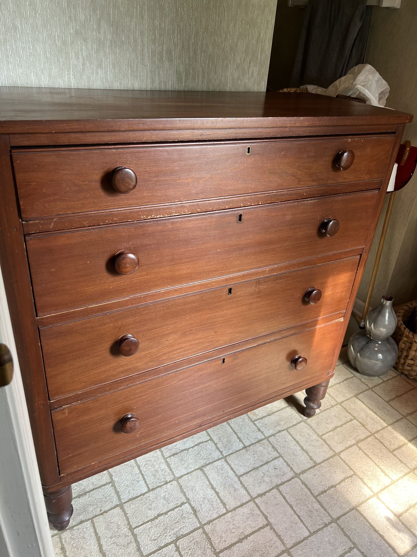 VTG 1850 Karsten Peterson Moravian Chest Of Drawers