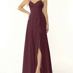 2 Azazie Bridesmaid dresses BRAND NEW AZAZIE KALEA CABERNET Size 0 NEVER WORN tags still attached   And   AZAZIE NAEEM CABERNET Size 0 worn once  (I m