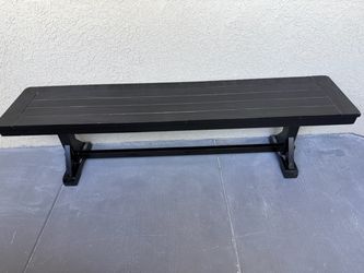 Black Wood Slat Bench