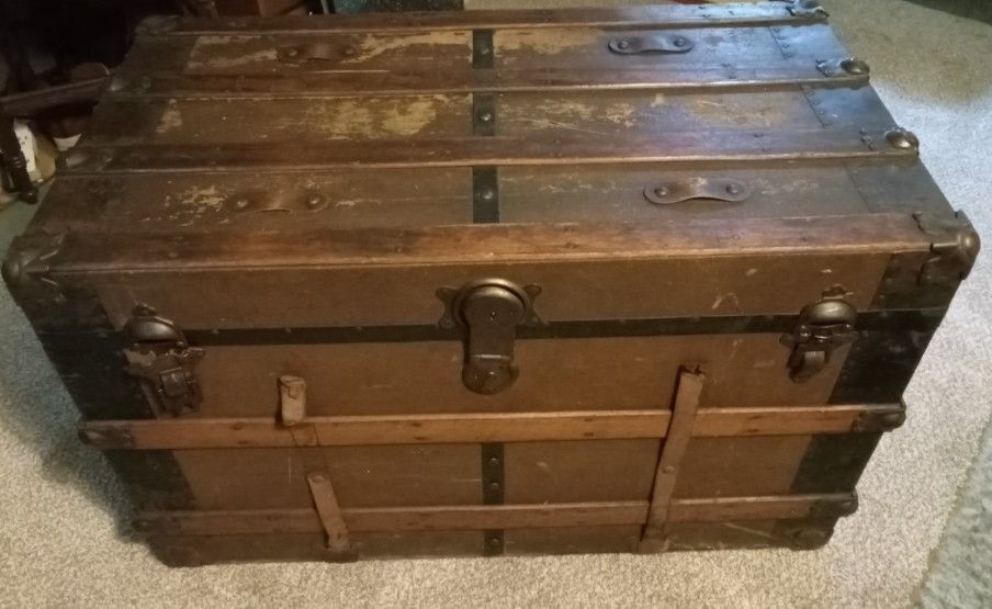 Vintage Eagle Lock Company Steamer Trunk