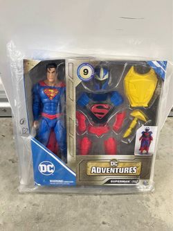 DC Comics, Superman Man of Steel Action Figure, DC Adventures, 12-inch, 9 Accessories, Collectible