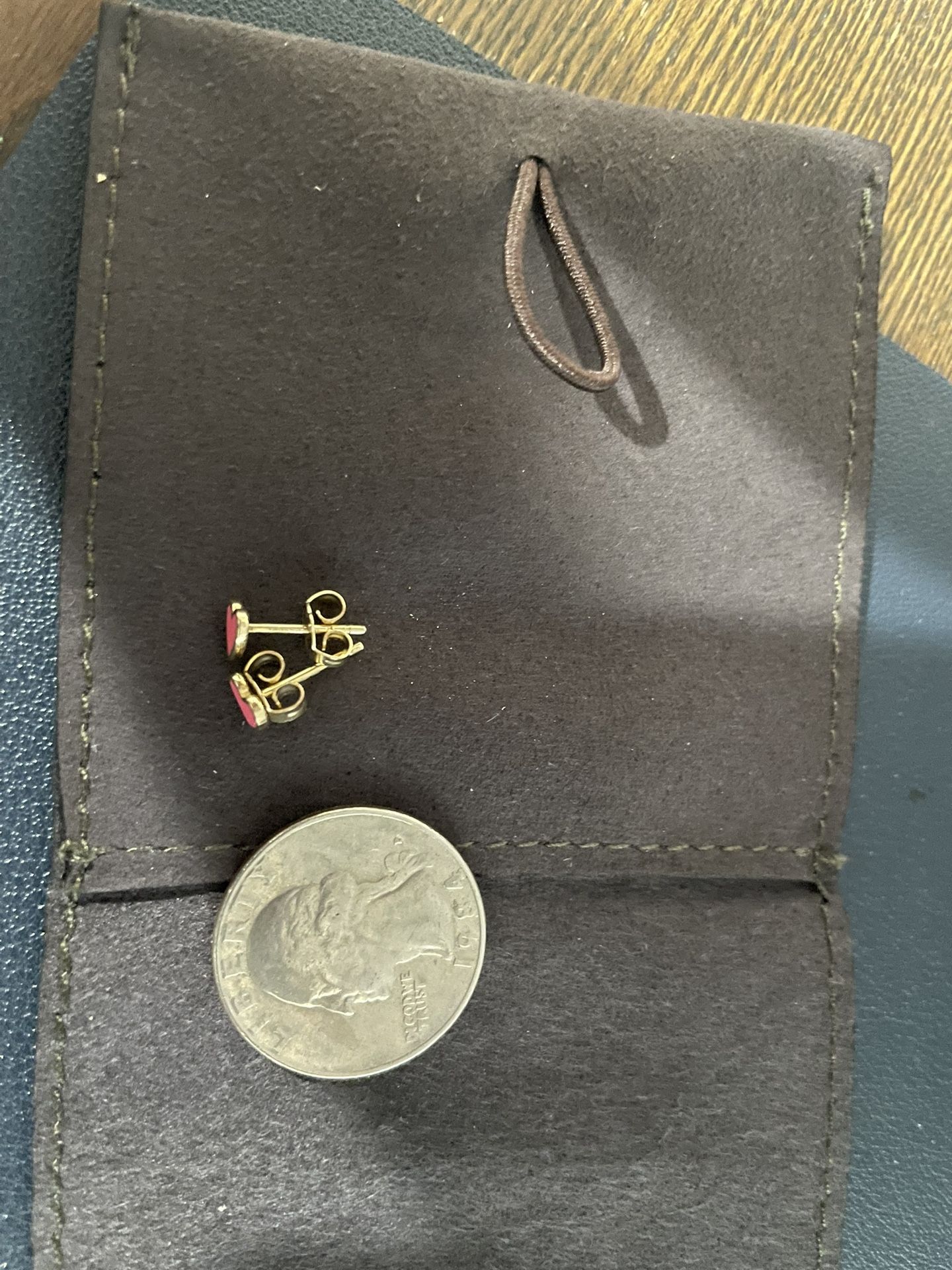 Pink Heart Stud Earrings