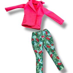 Barbie Fashionista Outfit - Tropical Pants, Pink Top Jacket Blazer