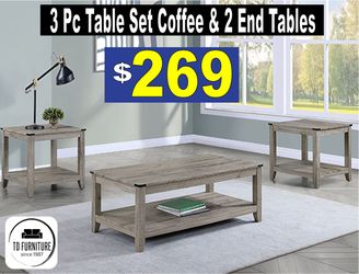 3 Pc Table Set ( Coffee & 2 End Tables)