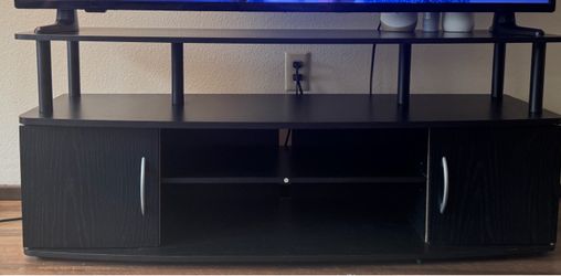 Black TV Stand with Storage Cabinets