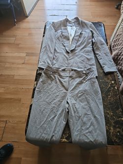 Jean And Jacket Size 6 Calvin Klein Color Gris 