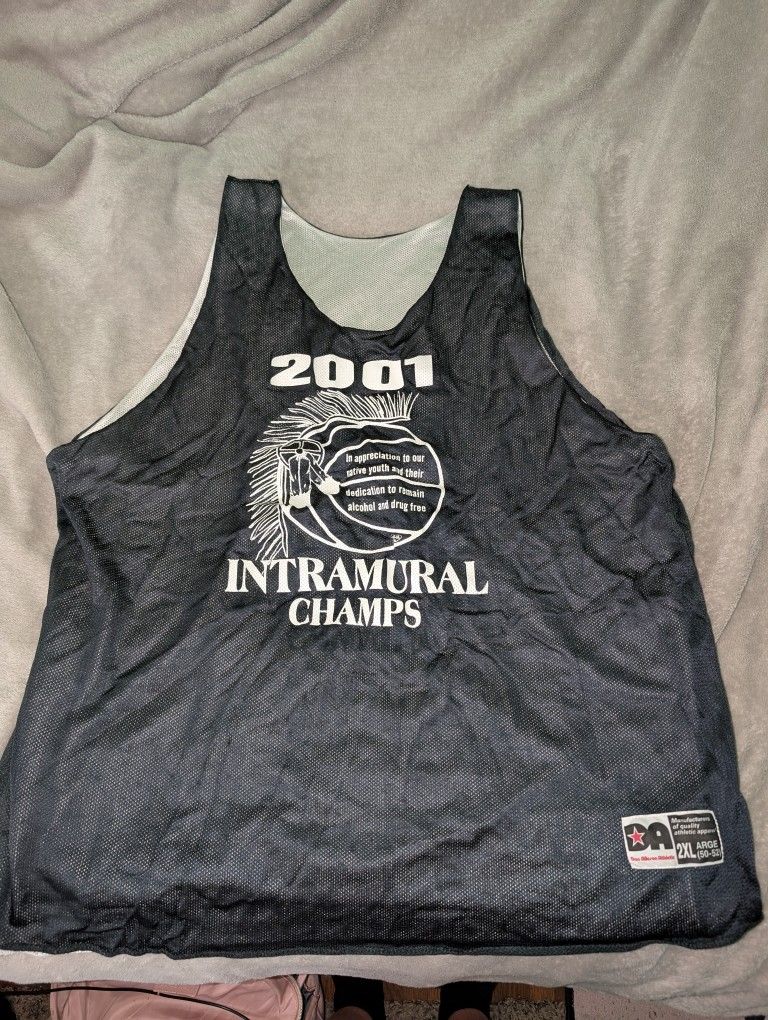 White/Black 2001 basketball jersey