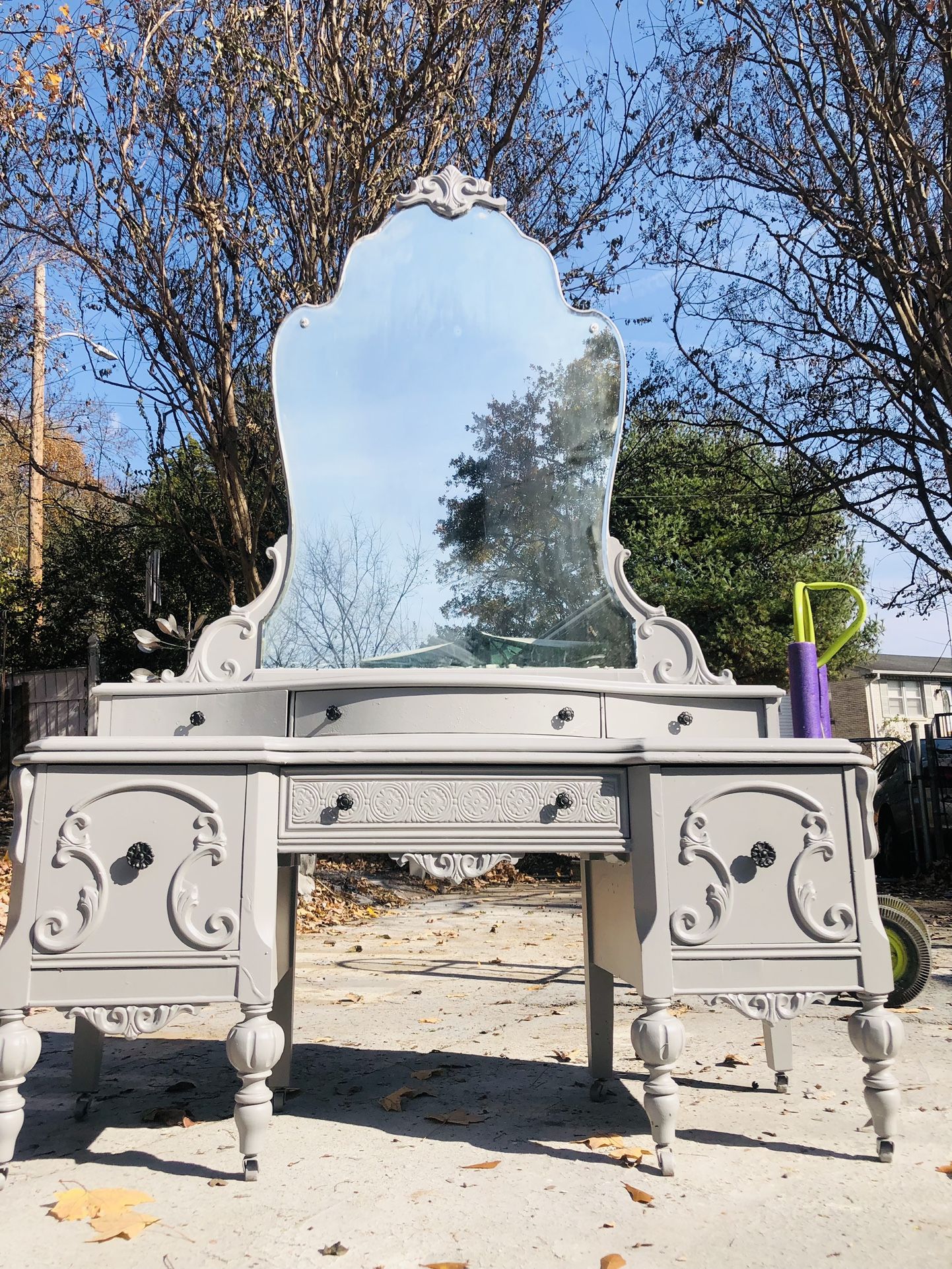 Gray & Black Hardware Vanity