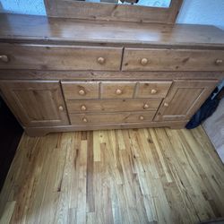 Wood Dresser with Mirror