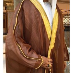 "New" Brown bisht Islamic Arab Imam Kaftan Cloak Abaya Eid Robe Dress Sheikh Arabic Size 31🏅$25