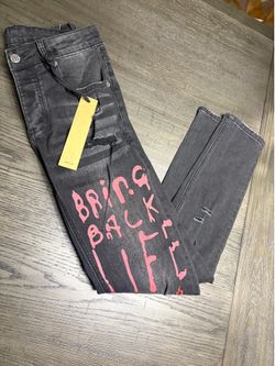 Ksubi black jeans with Red writing #denim’ Size 29