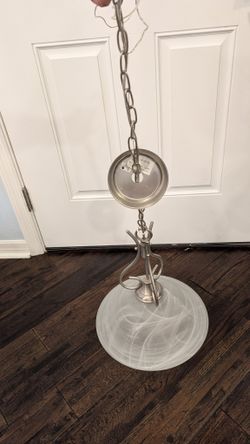 Brushed Nickel Pendant Light with Frosted Glass Shade