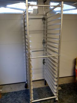 like new Channel Manufacturing Aluminum Bun Pan Rack with wheels