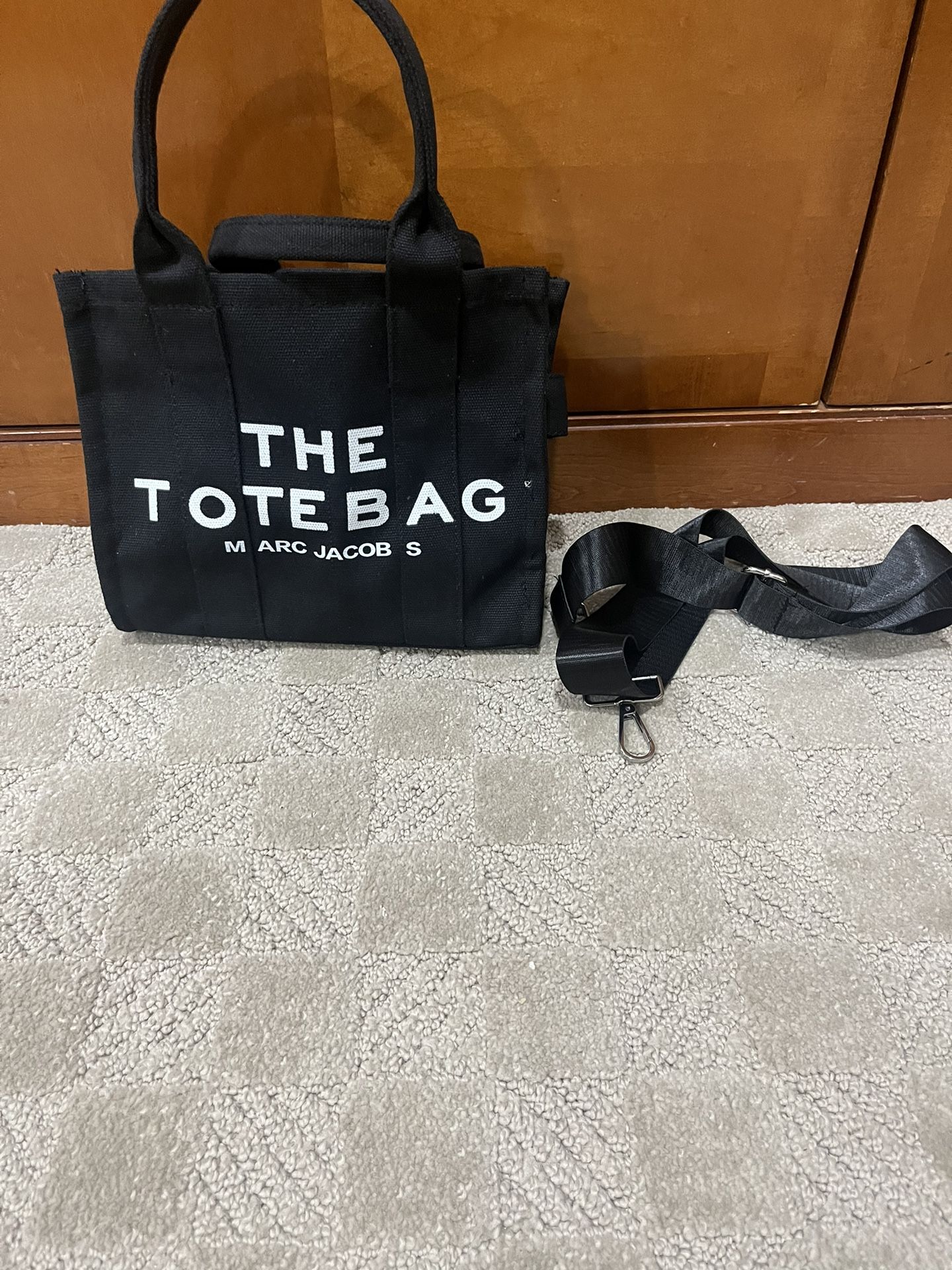 Marc Jacobs black mini tote bag with adjustable strap