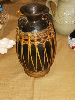 Ceramic And Bamboo Vase