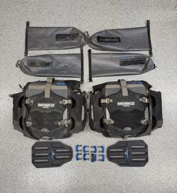 Mosko Moto Backcountry 25L Motorcycle Panniers + 4 Aux Pox