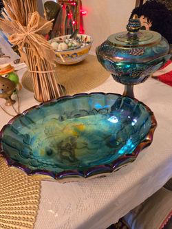 Beautiful Iridescent Antique Glass Set