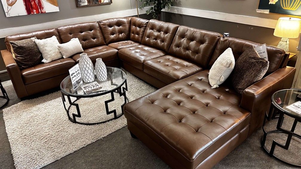 Genuine Leather Brown Leather Modular Sectional Couch Set 🌟Extra Discount Code RSG
🔥🔥 Mention OfferUp for this Special Price!!