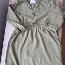 Old Navy Olive/Sage Green Utility Dress – Size 5T
