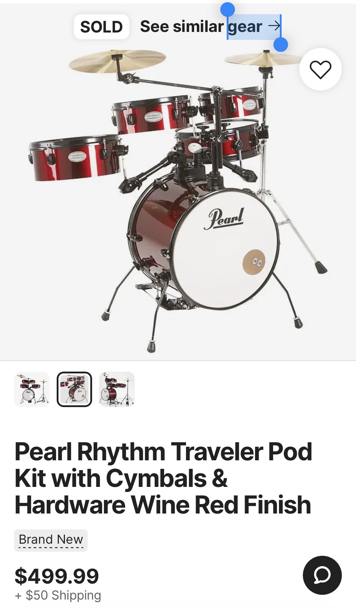 Pearl Rhythm Traveler Pod Kit with Cymbals & Hardware