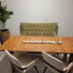 Dinning SET Table Chairs Bench Mid-century Modern MCM