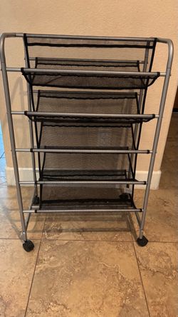 Rolling Mesh Storage Rack   24x15x34