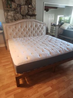 King mattress  bed frame headboard