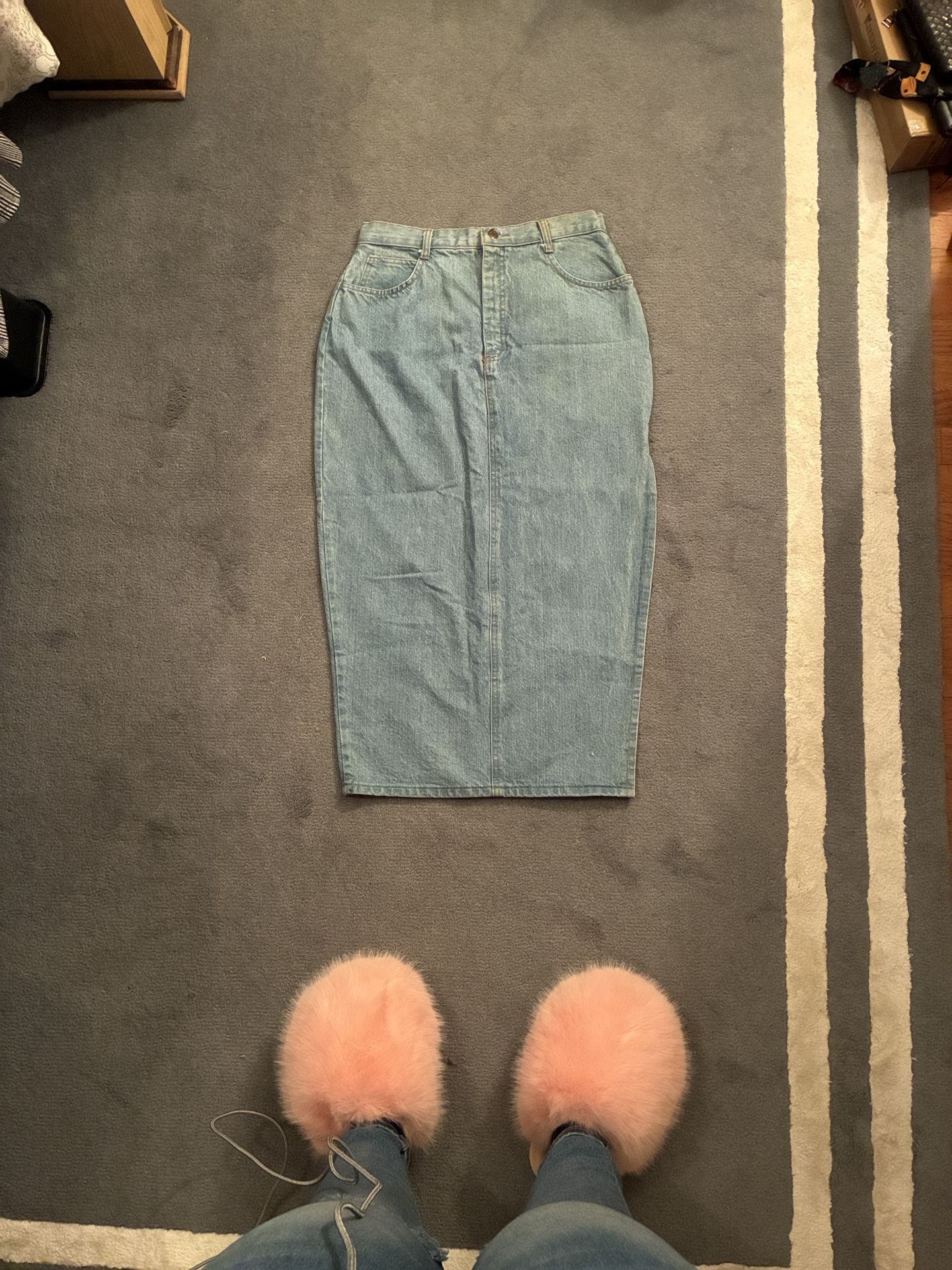 Vintage Denim Pencil Skirt