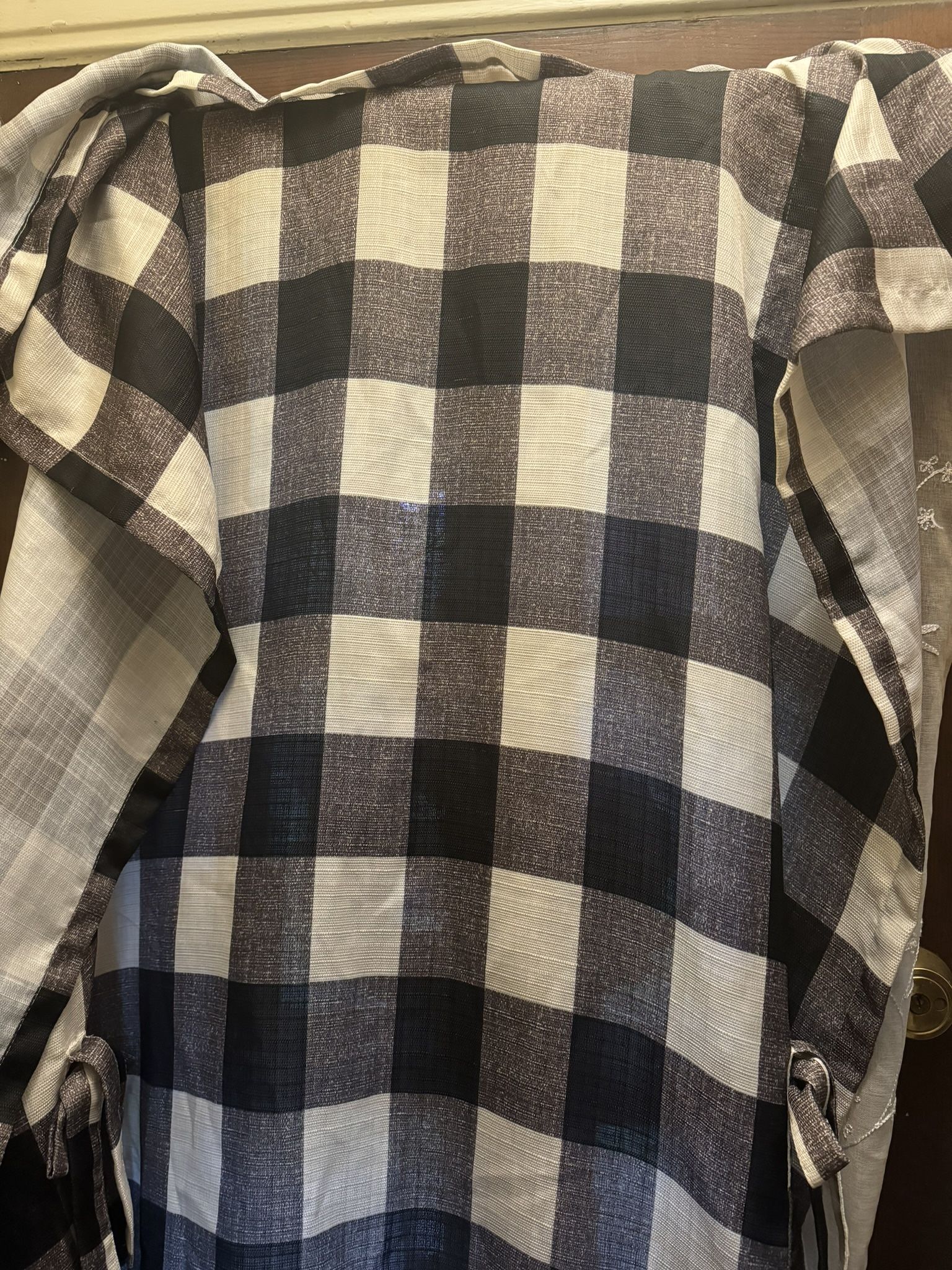 Buffalo Plaid Curtain…. Hanging On My Side door… Just Changed Color