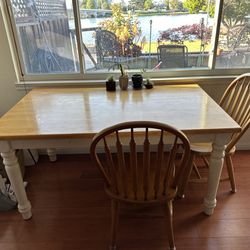 Wood Dining Table + 2 Chairs