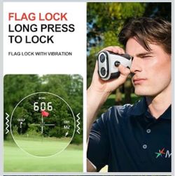 Golf Rangefinder with Slope, 1200 Yards Laser Range Finder for Golfer, 7X Magnification Range Finder Rechargeable Golf Accessories for Men, Flag Pole