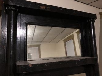 Oak fireplace mantle