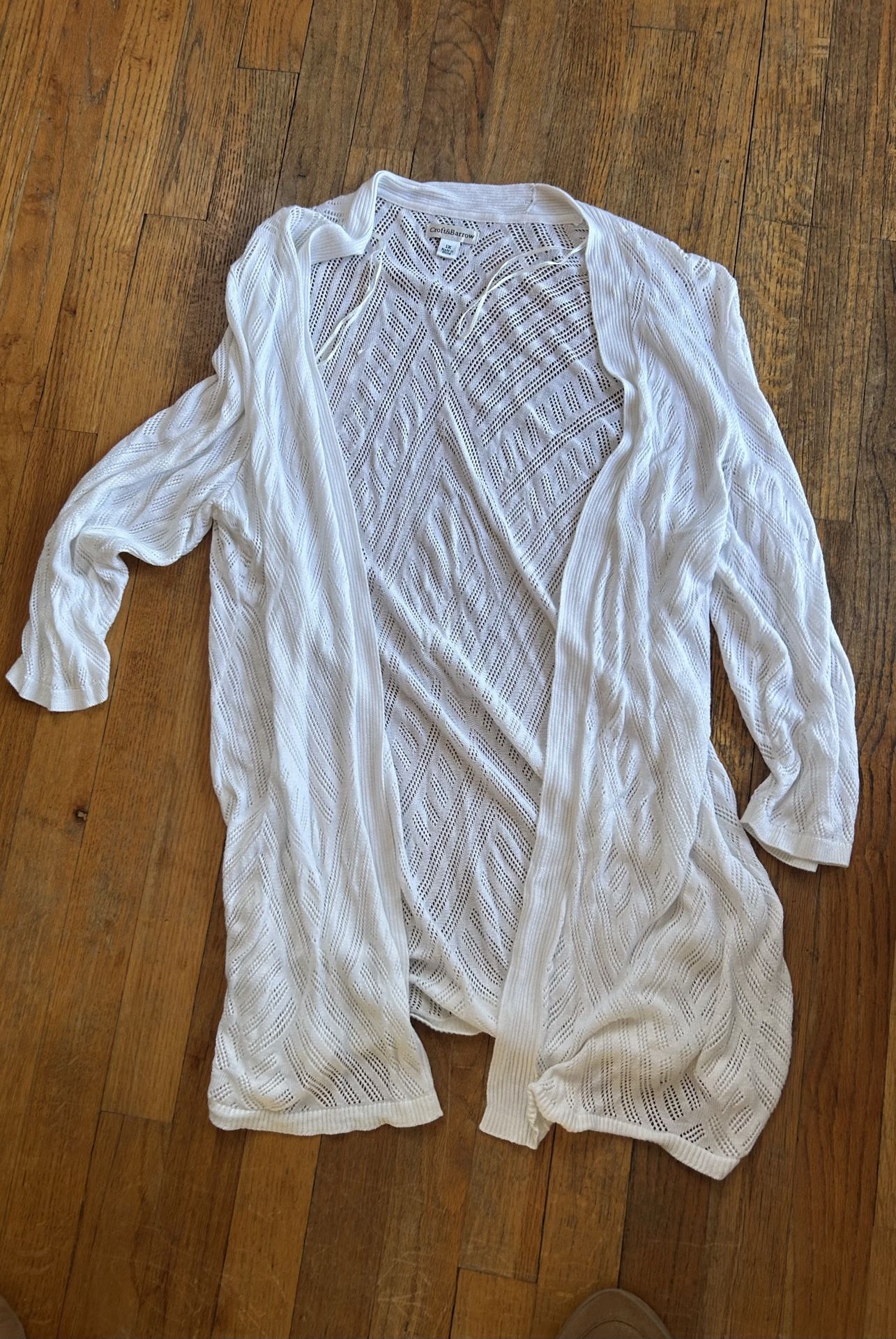 Croft & Barrow white cardigan Size 1X