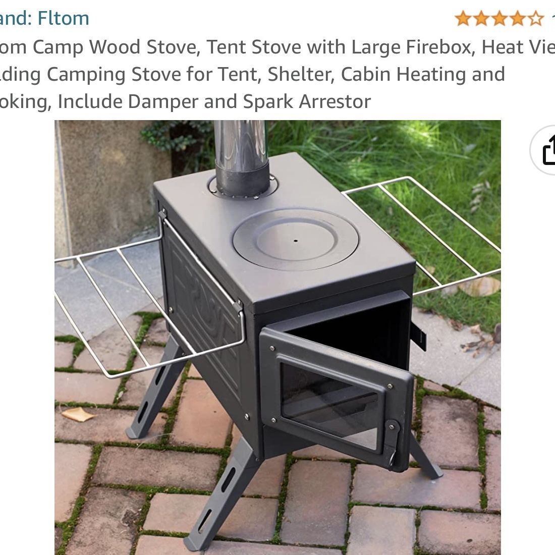 Fltom Camp Wood Stove, Tent Stove with Large Firebox, Heat View Folding  Camping Stove for Tent, Shelter, Cabin Heating and Cooking, Include Damper  and for Sale in Port St. Lucie, FL -