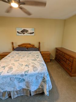 4 piece Pine Wood Bedroom Set with Dresser