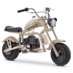 HOVER HEART Gas Mini Chopper Bike, DB003 Model 49.4 CC 2-Stroke Dirt Bike with Rear Shock Absorber, Headlight, Metal Frame, Rear Disc Brakes, Max Load