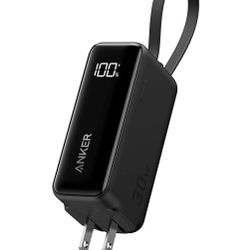 Anker Power Bank, 30W, 5,000mAh, fusion, built-in usb-c cable