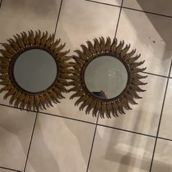 Set Of Teo Antique Mirrors