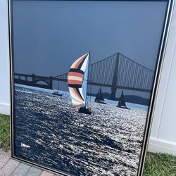 Letterman Vintage Sailboats Oil Painting