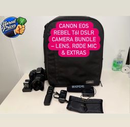 Canon EOS Rebel T6i DSLR Camera Bundle – Lens, RØDE Mic & Extras
