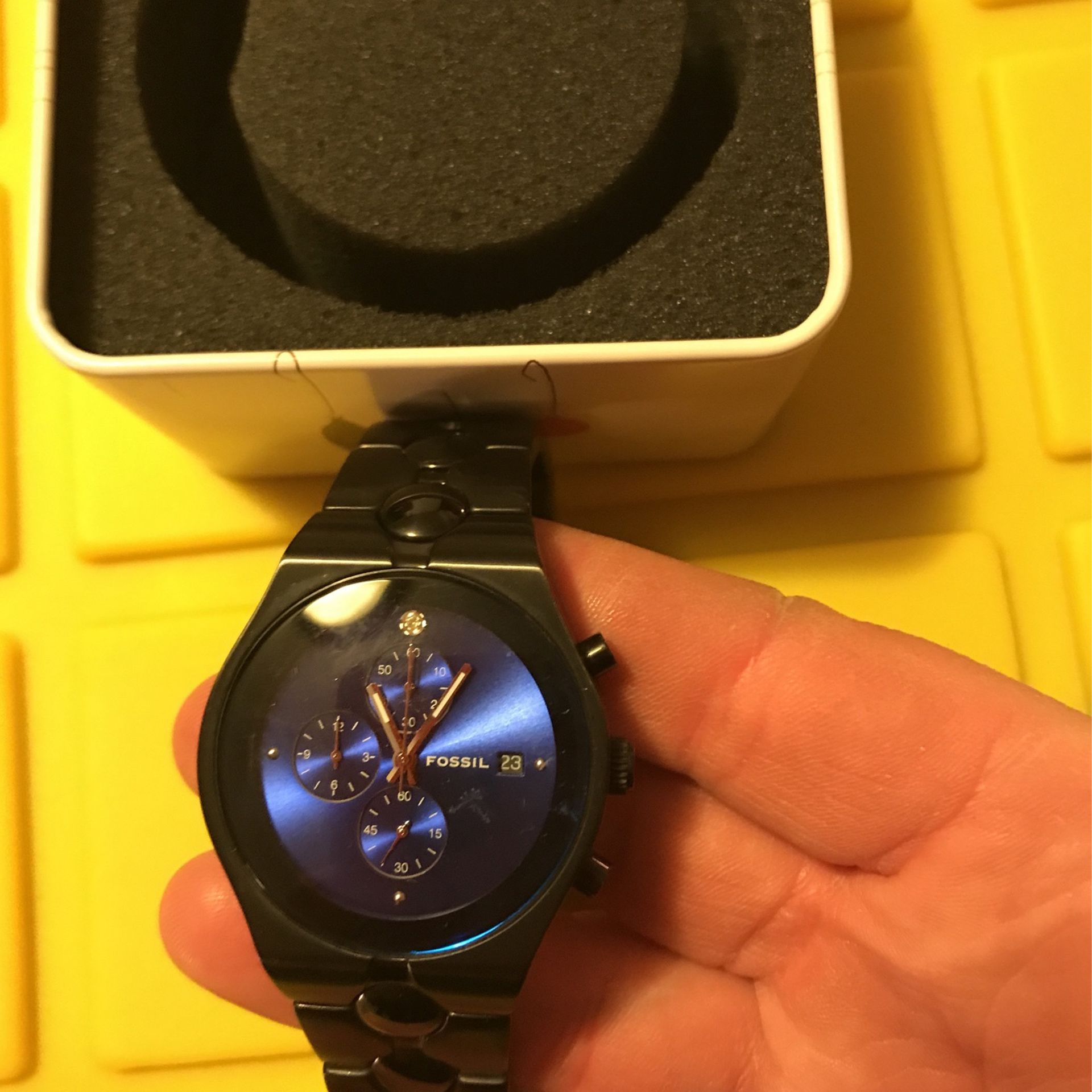 Blue Faced Fossil Watch