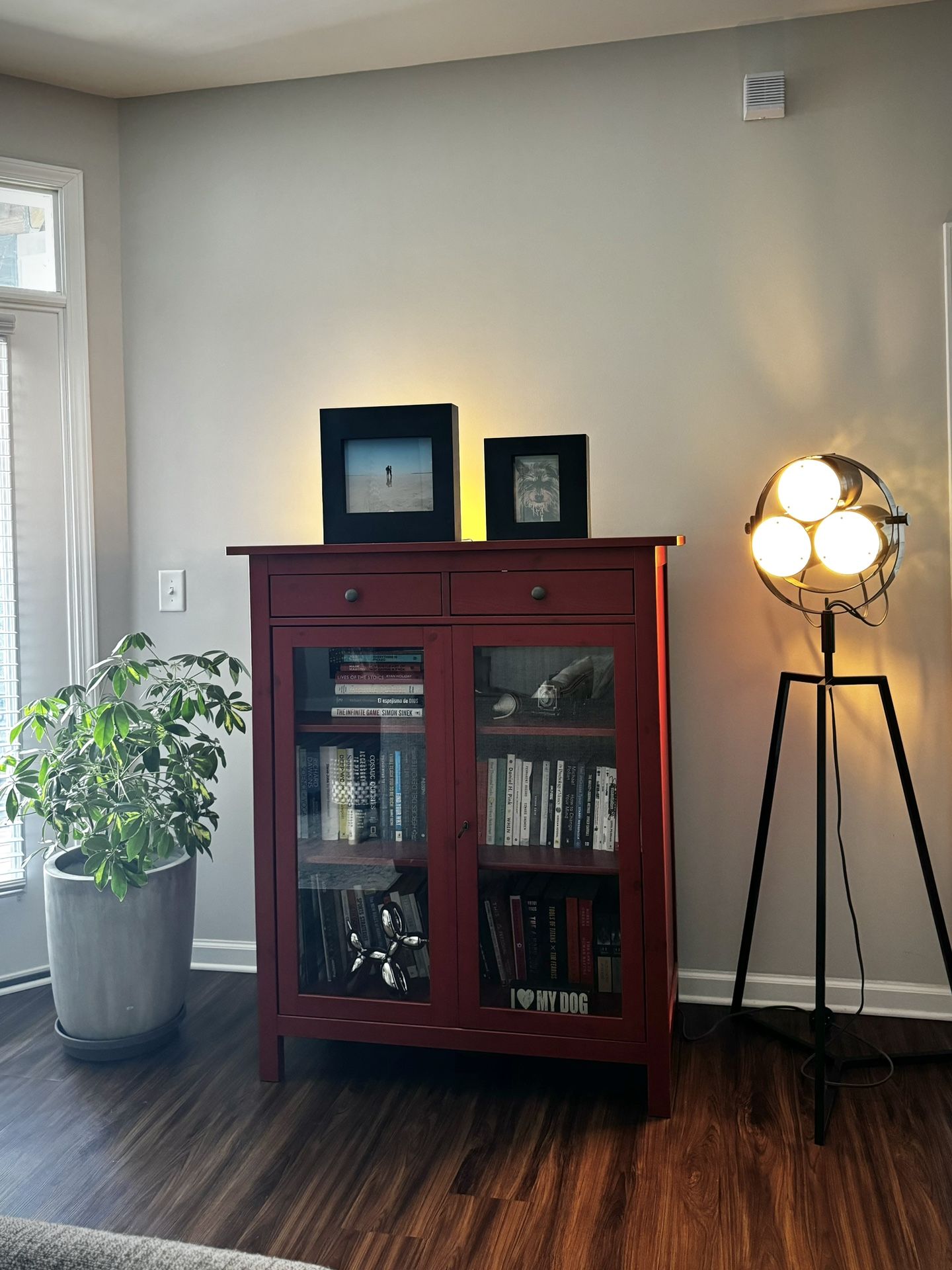 Red HEMNES Glass-door cabinet - Ikea