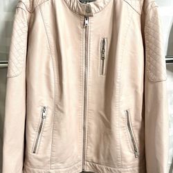 Levi’s Faux Leather Motocross Racer Jacket In Peach Blush