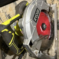 Ryobi Circular Saw 7 And 1/4 Inch Blade. Great Power, Great Condition With Blade