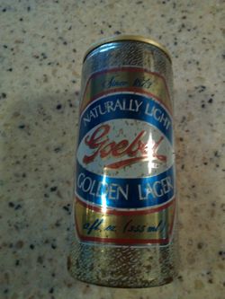 Vintage goebel beer can/naturally light golden lager/12 oz. Empty collectible can/goebel brewing company,Detroit michigan