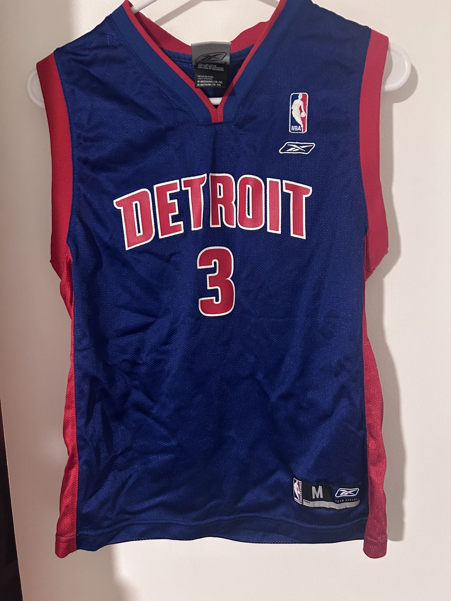 Vintage Reebok NBA Detroit Pistons Ben Wallace Jersey #3 YOUTH MEDIUM