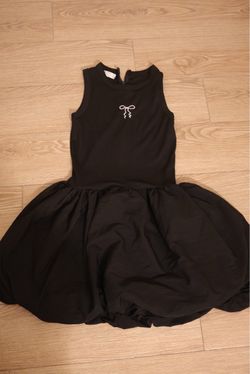 Black Sleeveless Bow Detail Mini Dress