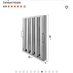 Pack of 6 Hood Filters 19.5W x 19.5H Inch, 430 Stainless Steel