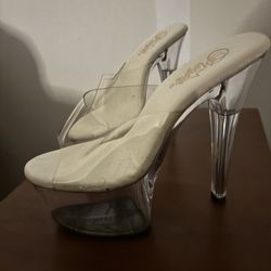 Pleaser Clear Platform Stiletto Heels - Women's Size 8